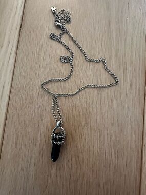 Vintage goth crystal silver necklace